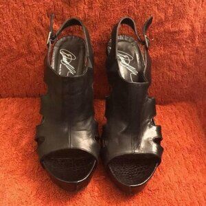 Donald Pliner Black Leather Stilettos Heels